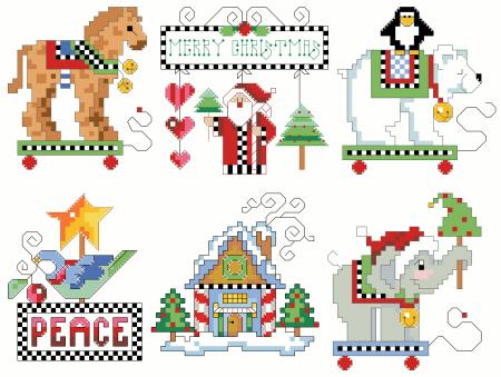 (image for) Checkered Ornaments Set 4